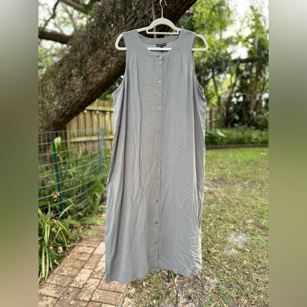 Eileen Fisher 100% Silk Maxi Dress